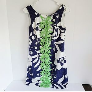 Lilly Pulitzer Delia Shift Dress Navy & White 0